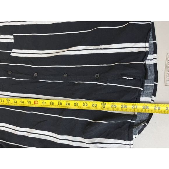 Camp Shirt L Rockabilly Lounge Striped Elvis Resort Retro Rock Casual Mod Dad - Picture 11 of 13